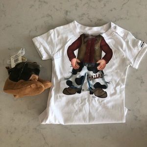 Cowboy onesie + boy cow boy boots